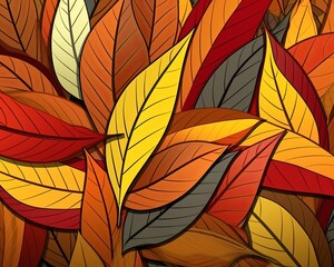 a colorful background with many different colored leaves