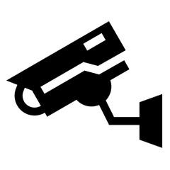 セキュリティ、監視カメラを表す塗りつぶしスタイルのアイコン