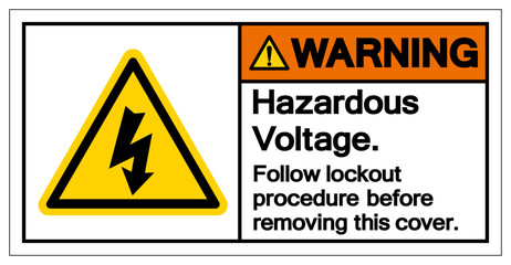 Warning Hazardous Voltage Symbol Sign, Vector Illustration, Isolated On White Background Label .EPS10