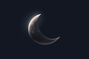 Obraz na płótnie Canvas a crescent moon is shown in the dark sky