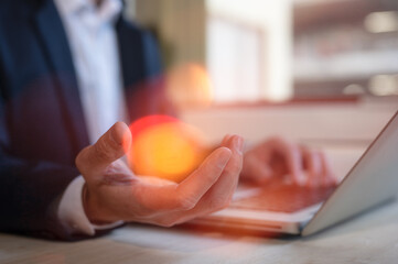 Hands of a thoughtful, hr recruiter making hiring decision at difficult job interview, opponents...