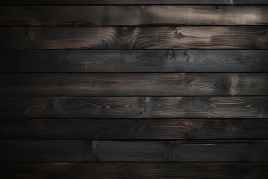 Banner. Background, texture, black wooden boards, wooden background. Background for the site, application. AI generative.