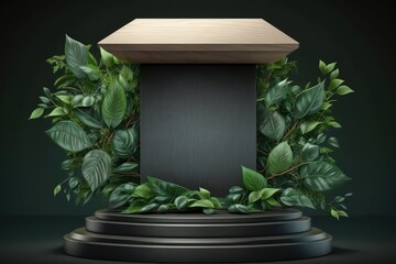 modern 3d pedestal stand background for product display generative ai