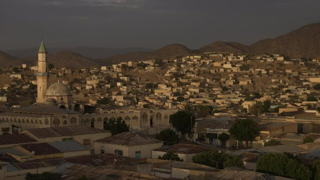 High angle view of the town Semien-Keih-Bahri Keren Eritrea