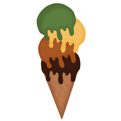 colorful ice cream cones variety of illustrations