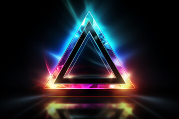 Neon triangle, AI generated
