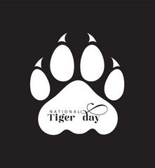 Tiger vector footprint. National tiger day
