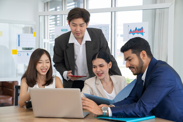 asian. business people working at office