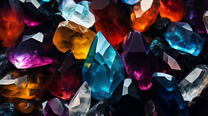 Fototapeta premium Bright Colored Crystals Wallpaper