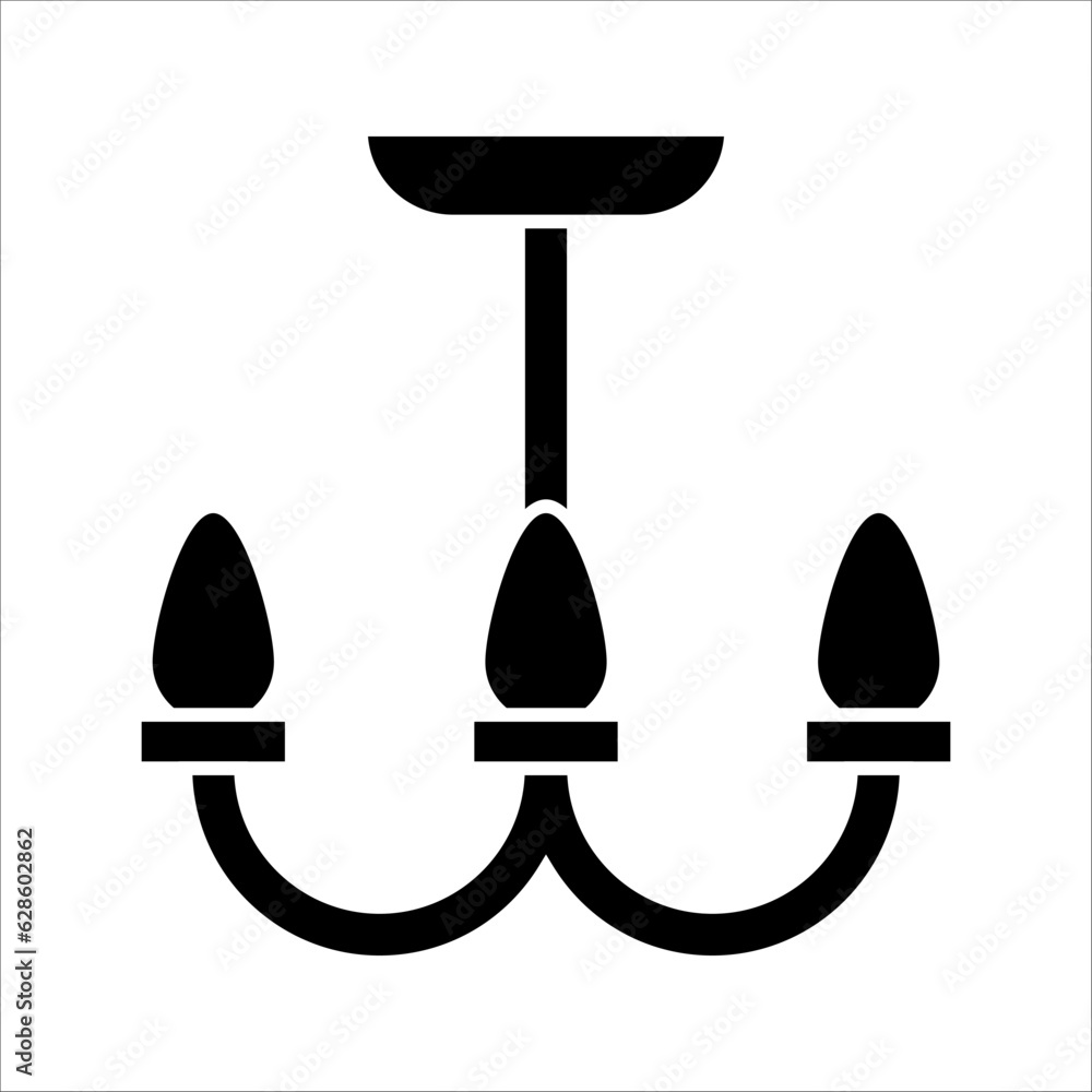 Poster chandelier lamp outline vector icon. ceiling lamp line icon. linear style sign for mobile concept an