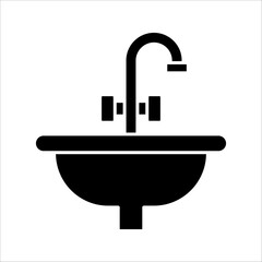 outline sink vector icon. isolated black simple line element illustration from cleaning concept. vector illustration on white background