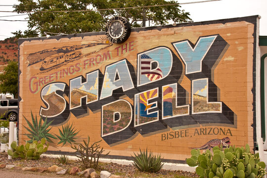 Bisbee, Arizona, July 31 2010 Entrance to the Shady Dell RV Park in Bisbee