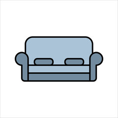 Home interior design icon, sofa icon, living room, vector illustration on white background