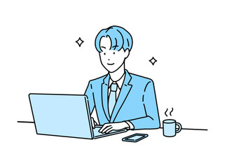 生産性がアップして快適に仕事をするビジネスパーソン・男性