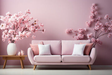 Gentle pink wallpaper perfect for nurseries Generative AI