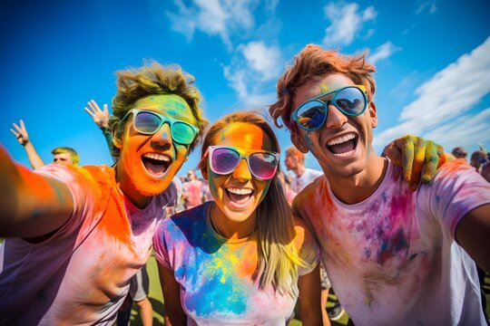 Group Of Friends: Color Run