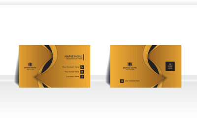  Creative business card template ,Golden and black gradient color ,Professional touch Business Card Template.