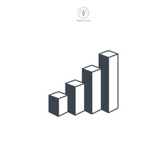 Bar chart icon symbol vector illustration isolated on white background