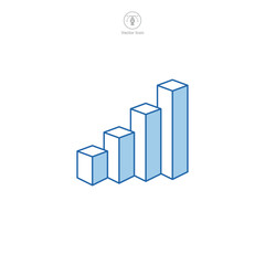 Bar chart icon symbol vector illustration isolated on white background