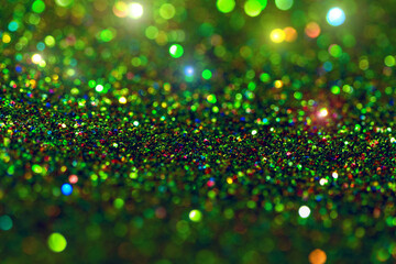 Shiny green festive, magical, christmas, new year background