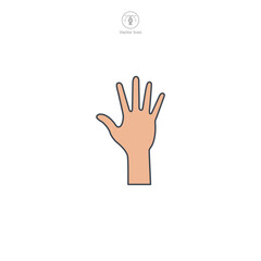 Hand Raised icon symbol vector illustration isolated on white background