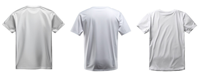 Stylish basic t-shirt on transparent background, back  views. Space for design 