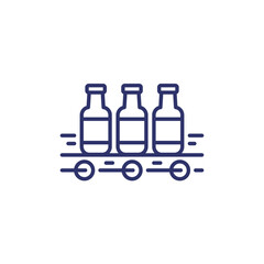 beverage production line icon, vector