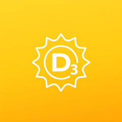 d3 vitamin icon for labels, vector