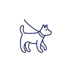 dog on a leash line icon