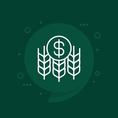 Food prices line icon, vector