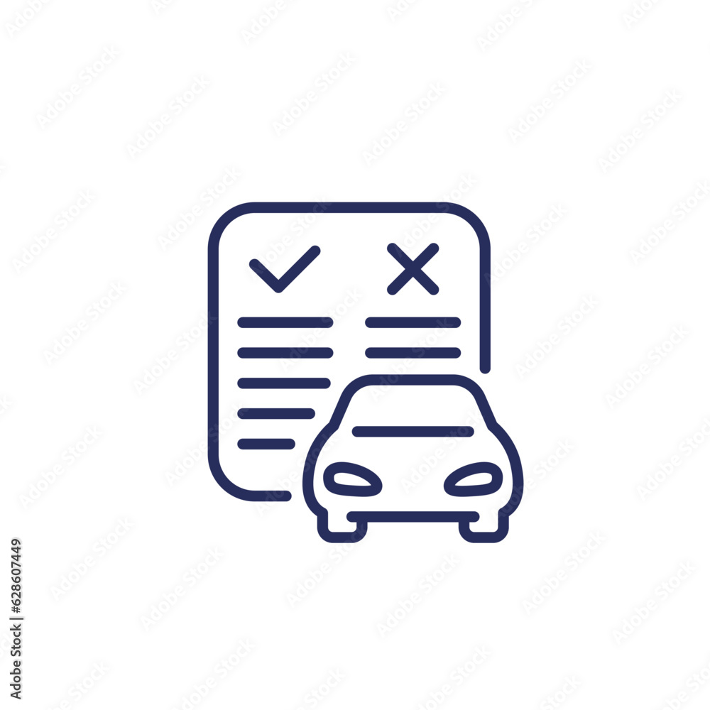 Canvas Prints Pros and cons of a car line icon on white