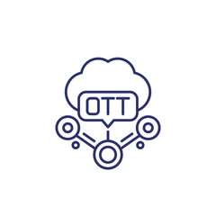 OTT media line icon, over-the-top service