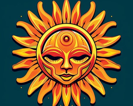 a sun with a face on it with the word sun written on it
