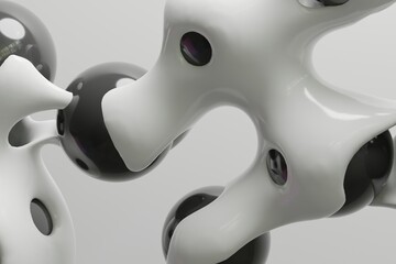 Abstract 3d render motion design, ball transition deformation metaverse, wallpaper animation business presentation.