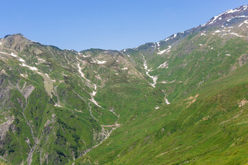 Fototapeta na wymiar The beauty of the Caucasus mountains. Georgia. Upper Svaneti, Samegrelo-Zemo Svaneti, Region in Georgia. close up 