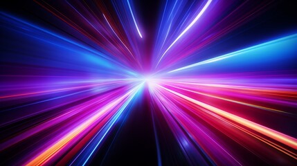 Colorful ray of light burst from the centre. Generative AI