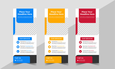 Business Roll Up Banner corporate Roll up background for Presentation, Vertical roll up, x-stand, exhibition display, Retractable banner