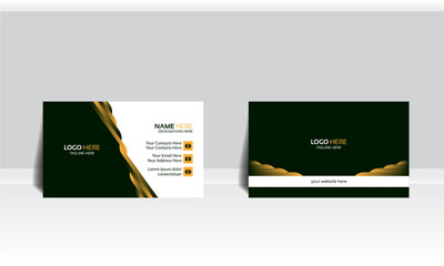  Dark green color, A creative and wonderful style and color  business card Professional Template. 