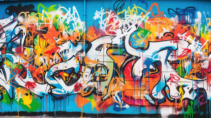 Naklejka premium Graffiti on the wall. AI 