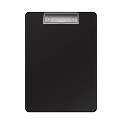 Black clipboard with blank white sheet