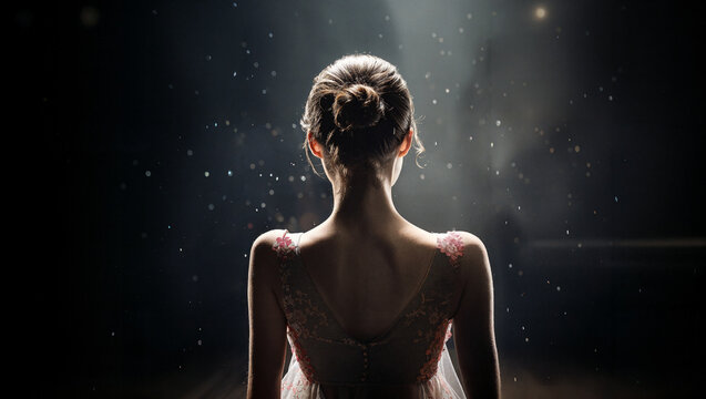 girl dreaming of becoming a ballerina. Generative AI