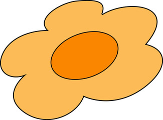 The flower is yellow with a contour for decoration and design.