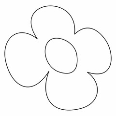 Flower contour drawing for decoration and design.