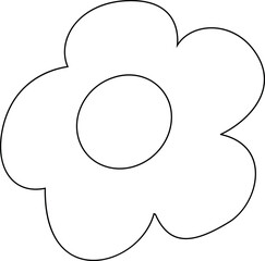 Flower contour drawing for decoration and design.