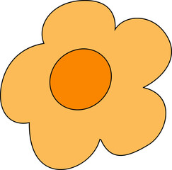 The flower is yellow with a contour for decoration and design.