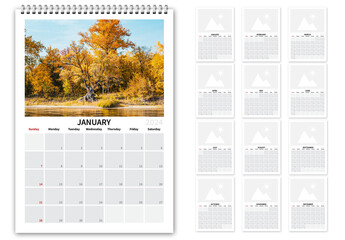 2024 Vertical Wall US Calendar scheduler, Sunday first day of week