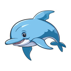 dolphin cute cartoon character