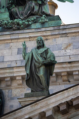 the statue on the roof of St. St. Isaac's Cathedral in St. Petersburg