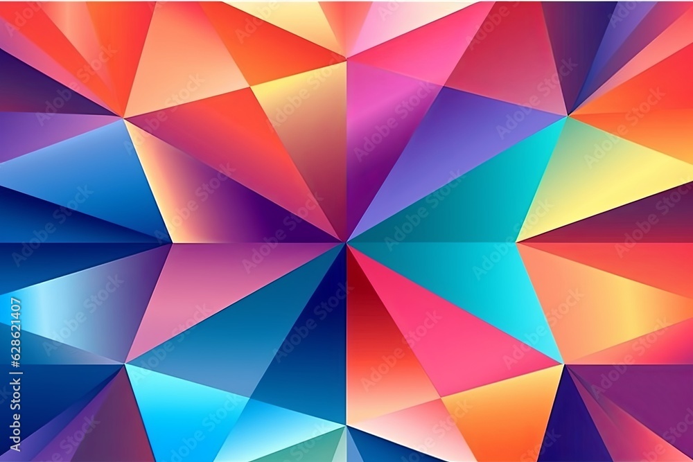 Wall mural abstract geometric background with colorful triangles