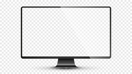 PNG Computer monitor display with empty screen isolated on transparent background. Stock royalty free.
